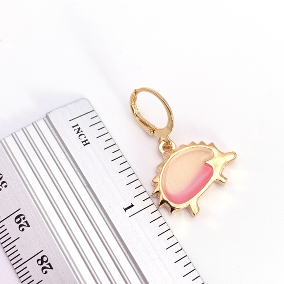 Pink Hedgehog Earrings - Picture 5 of 5